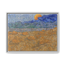 Landschap met korenschelven en opkomende maan (1889) by Vincent van Gogh - NOMADEN ART GALLERY