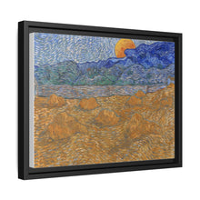 Landschap met korenschelven en opkomende maan (1889) by Vincent van Gogh - NOMADEN ART GALLERY