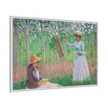 In the Woods at Giverny, Blanche Hoschedé at Her Easel with Suzanne Hoschedé Reading (1887) by Claude Monet - NOMADEN ART GALLERY