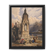 People near a river praying before the figure of a saint on a memorial cross - NOMADEN ART GALLERY