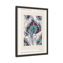 Botanical pochoir pattern in Art Nouveau oriental style