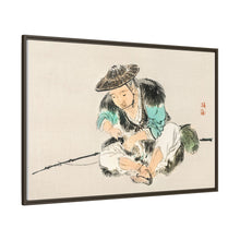 Man maintaining a fishing rod by Kōno Bairei (1844-1895)