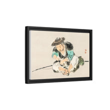 Man maintaining a fishing rod by Kōno Bairei (1844-1895)