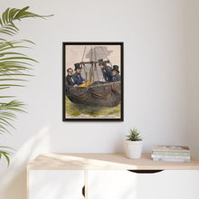 Four men in the basket of a balloon by Mayall.