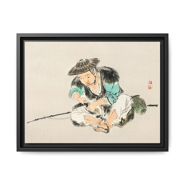 Man maintaining a fishing rod by Kōno Bairei (1844-1895) - NOMADEN ART GALLERY