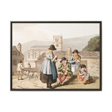 Illustration of Wensley Dale knitters from The Costume of Yorkshire (1814) by George Walker - NOMADEN ART GALLERY
