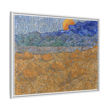 Landschap met korenschelven en opkomende maan (1889) by Vincent van Gogh - NOMADEN ART GALLERY