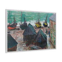 Boats on the Beach at Étretat (1885) by Claude Monet - NOMADEN ART GALLERY