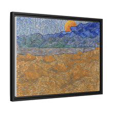 Landschap met korenschelven en opkomende maan (1889) by Vincent van Gogh - NOMADEN ART GALLERY