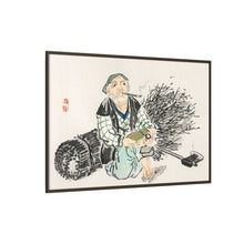 Smoking farmer with branches by Kōno Bairei (1844-1895)