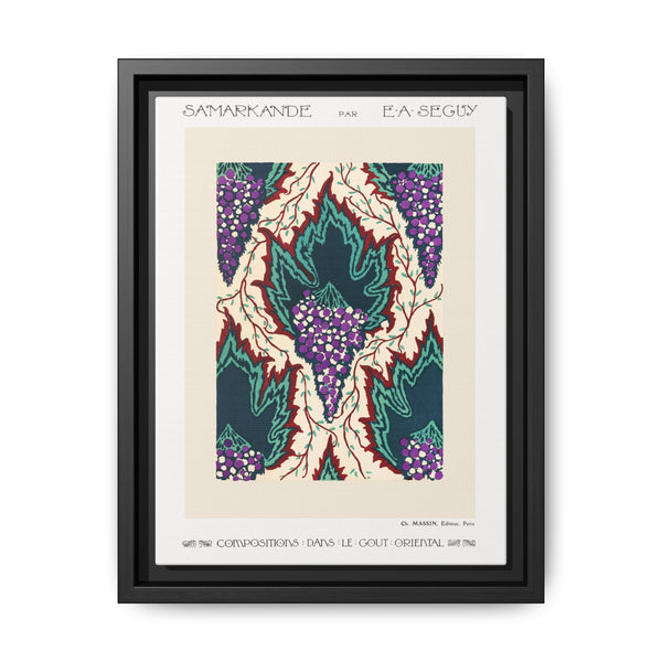 Grape pattern Art Nouveau pochoir print in oriental style. Original from our own 1914 edition of Samarkande - NOMADEN ART GALLERY