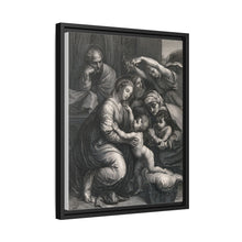 Saint Mary (the Blessed Virgin) and Saint Joseph with the Christ Child, Saint John the Baptist and Saint Elizabeth. Engraving by J. Frey