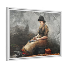 A Fishergirl Baiting Lines (1881) by Winslow Homer