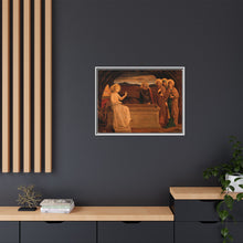 The women at the grave of Christ: anangel tells them that he is risen. Colour lithograph by M. and N. Hanhart after J.E. Goodall after Fra Angelico.