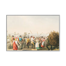 Illustration of rape threshing from The Costume of Yorkshire (1814) by George Walker - NOMADEN ART GALLERY