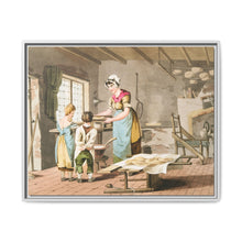 Illustration of woman making oat cakes from The Costume of Yorkshire (1814) - NOMADEN ART GALLERY