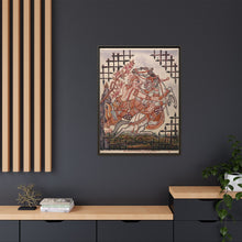 A scene from the Ramayana: Hanuman catching Virunyananti . Gouache painting by a Thai artist.