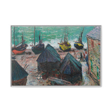 Boats on the Beach at Étretat (1885) by Claude Monet - NOMADEN ART GALLERY