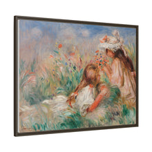 Mädchen im Gras arrangieren einen Blumenstrauß (Fillette couchée sur l'herbe et jeune fille arrangant un Bouquet) (1890) von Pierre-Auguste Renoir.