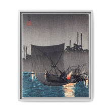 Tsukuda Island, Fishing Nets at Night (1936) print in high resolution by Hiroaki Takahashi - NOMADEN ART GALLERY