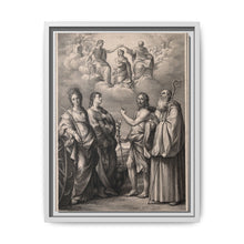 The coronation of the Virgin with four saints: Saint Catherine of Alexandria, Saint John the Evangelist, Saint John the Baptist and Saint Benedict or Saint Romuald. Drawing by F. Rosaspina, c. 1830, after G. Reni. - NOMADEN ART GALLERY