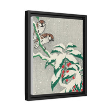 Sparrows on snowy berry bush (ca. 1900–1945) by Ohara Koson
