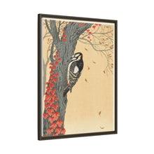 Great spotted woodpecker in tree with red ivy (1925 - 1936) by Ohara Koson