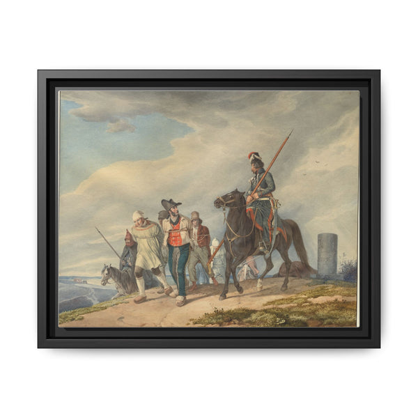 Three Armed Riders Escorting Prisoners near Reims (1825) by Peter von Hess - NOMADEN ART GALLERY