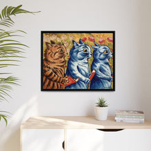 Three cats singing. Gouache by Louis Wain, 1925/1939