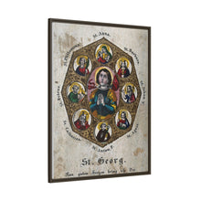 Saint George and Saint Antony of Padua, Saint Catherine of Alexandria, Saint Peter the Apostle, Saint Philomena, Saint Anne, Saint Barbara, Saint John the Baptist and Saint Agnes