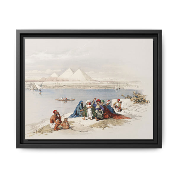 Pyramids of Gezeeh (Giza) from the Nile illustration by David Roberts (1796–1864) - NOMADEN ART GALLERY