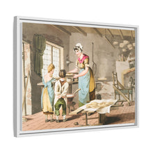 Illustration of woman making oat cakes from The Costume of Yorkshire (1814)
