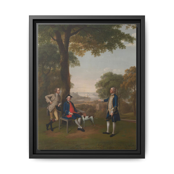 Arthur Holdsworth Conversing with Thomas Taylor and Captain Stancombe by the River Dart (1757) by Arthur Devis - NOMADEN ART GALLERY
