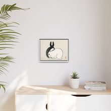 Black and white rabbits by Kōno Bairei (1844-1895)