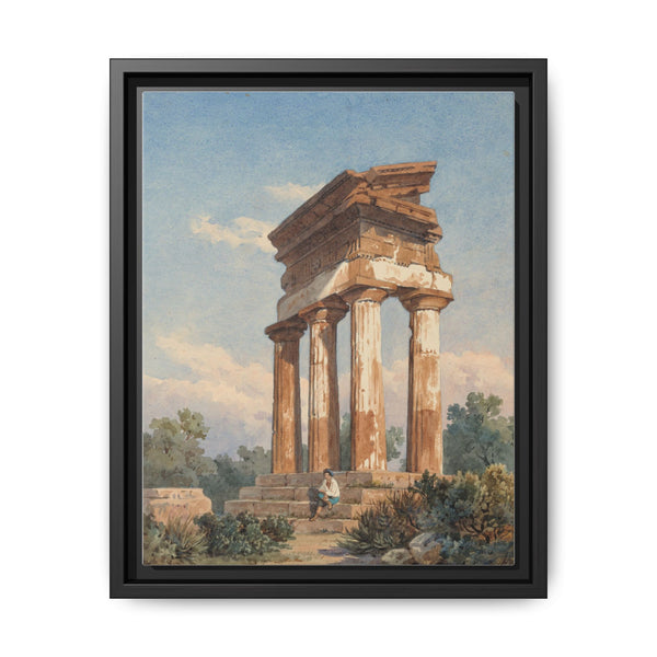 A Temple Ruin in Agrigento (c. 1825) by Carl Wilhelm Götzloff: A Classical Landscape - NOMADEN ART GALLERY