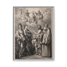 The coronation of the Virgin with four saints: Saint Catherine of Alexandria, Saint John the Evangelist, Saint John the Baptist and Saint Benedict or Saint Romuald. Drawing by F. Rosaspina, c. 1830, after G. Reni. - NOMADEN ART GALLERY