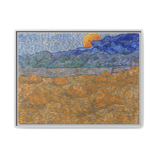 Landschap met korenschelven en opkomende maan (1889) by Vincent van Gogh - NOMADEN ART GALLERY