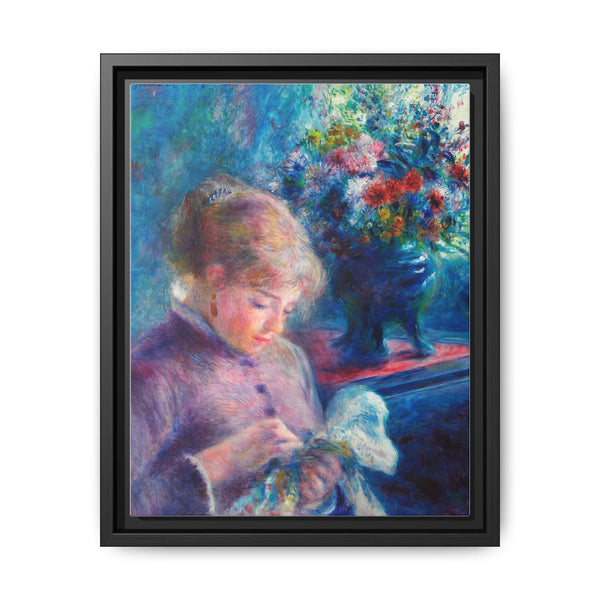 Young Woman Sewing (1879) by Pierre-Auguste Renoir. - NOMADEN ART GALLERY