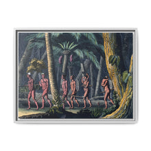 Puri Indians by the Paraiba river, Brazil. Coloured aquatint by P. Fumagalli, ca. 1821, after M. Zu Wied-Neuwied. - NOMADEN ART GALLERY