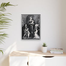 Saint Mary (the Blessed Virgin) with the Christ Child and a family as donors. Lithograph by F.S. Hanfstaengl, 1832 , after H. Holbein.