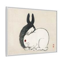 Black and white rabbits by Kōno Bairei (1844-1895)