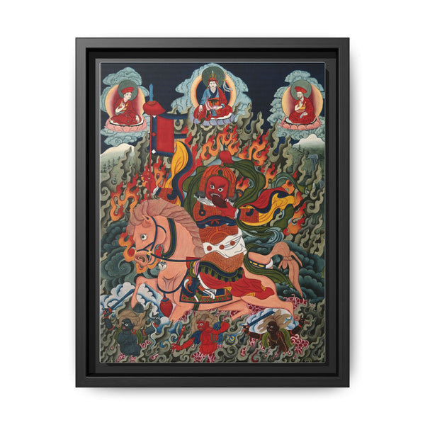 Tse Mara , a form of Dharmapala (protector of teachings), guardian of the Samye Monastery. Gouache painting by a Tibetan artist - NOMADEN ART GALLERY