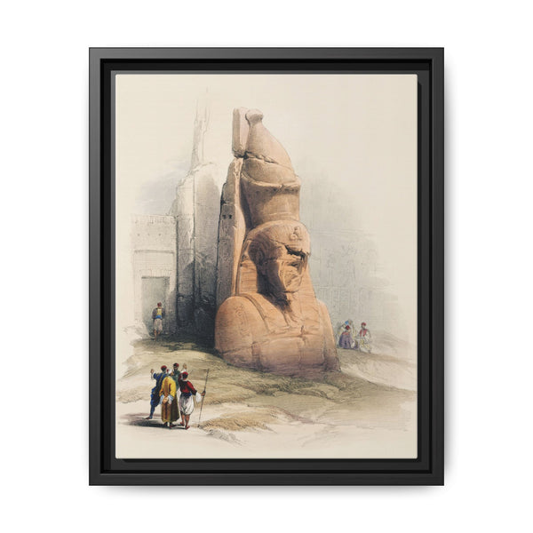 Entrance of the temple at Luxor showing one of two colossal stature of Rameses II illustration by David Roberts (1796–1864) - NOMADEN ART GALLERY