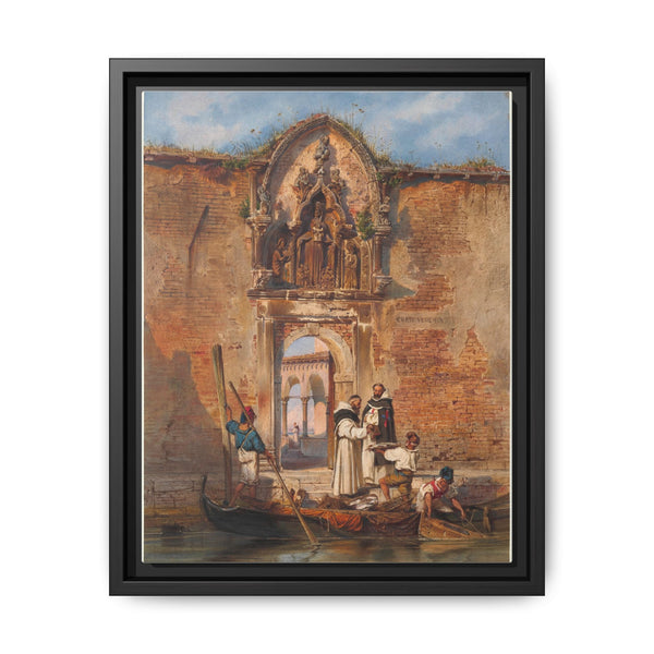 Monks Buying Fish before the Portal of the Madonna della Misericordia (1855) by Ludwig Johann Passini - NOMADEN ART GALLERY