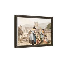 Illustration of Wensley Dale knitters from The Costume of Yorkshire (1814) by George Walker