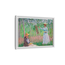 In the Woods at Giverny, Blanche Hoschedé at Her Easel with Suzanne Hoschedé Reading (1887) by Claude Monet - NOMADEN ART GALLERY