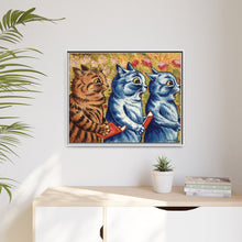 Three cats singing. Gouache by Louis Wain, 1925/1939
