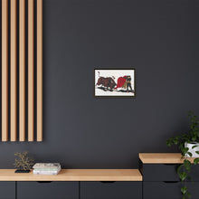 Matador and bull, aesthetic woodcut
