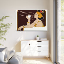 Poster showing woman holding up glass of coffee (Rajah brand) (1897) chromolithograph by Henri Meunier.