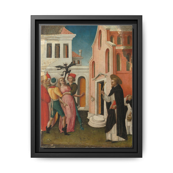 Saint Peter Martyr Exorcizing a Woman Possessed by a Devil by Antonio Vivarini - NOMADEN ART GALLERY